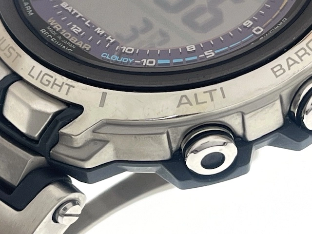 CASIO カシオ メンズ 電波ソーラー プロトレック マナスル トリプルセンサー PRX-2000T-7JT デジタル文字盤 チタン【472】HK