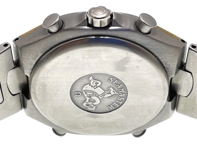 【現状販売】OMEGA オメガ　メンズ クオーツ　シーマスター ポラリス クロノグラフ ブラック文字盤 YG/SS【472】HK