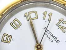 HERMES エルメス 腕時計 プルマン コンビ GP/SS ホワイト文字盤【472】TS