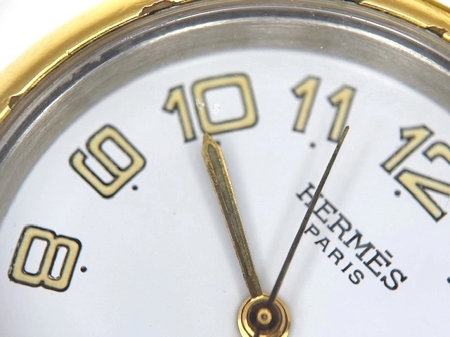 HERMES エルメス 腕時計 プルマン コンビ GP/SS ホワイト文字盤【472】TS