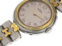 HERMES エルメス レディース クォーツ プロフィール コンビ シルバー文字盤 GP/SS 現状販売【472】HK