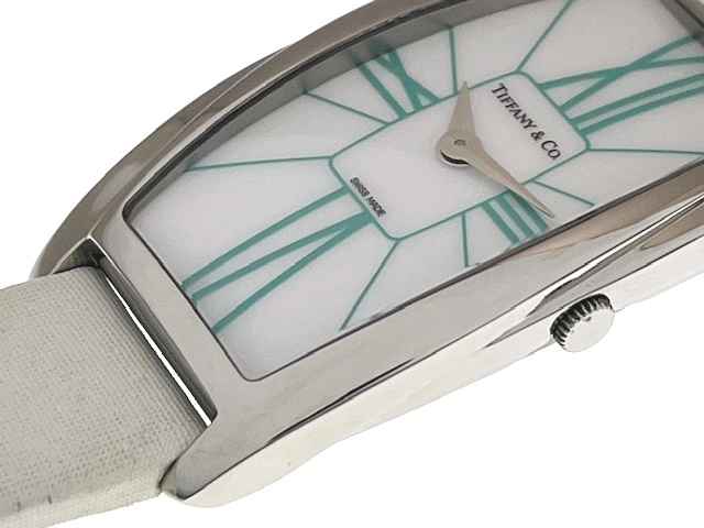 TIFFANY & Co. ティファニーアンドコー レディース クォーツ ジェメア Z6401.10.10A29A48A ホワイト文字盤 SS/サテンレザー【432】HK
