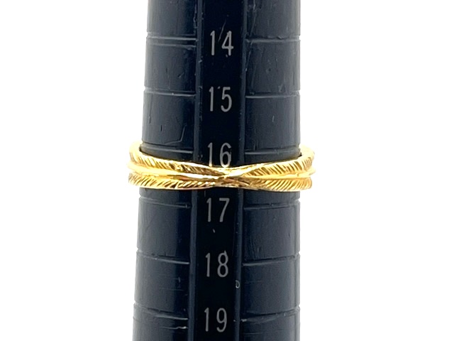 agete アガット リング 指輪 フェザーリング K18YG 約4.7g 16.5号【472