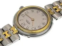 HERMES エルメス レディース クォーツ プロフィール コンビ シルバー文字盤 GP/SS 現状販売【472】HK