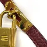 HERMES　エルメス　時計　レディース用　ケリーウォッチ　KE1.201　メッキゴールド/レザー　ワインレッド文字盤　〇S　1989年製【430】2148103652370