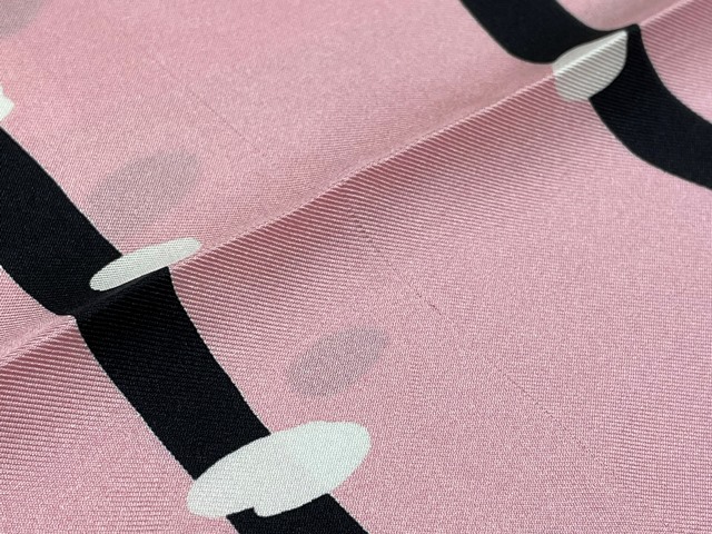CHANEL シャネル スカーフ ピンク ブラック ホワイト シルク