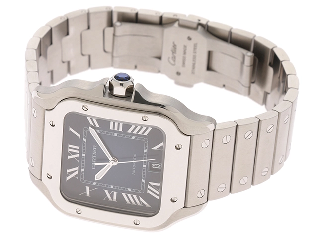 2021年12月 国際保証書 Cartier カルティエ 時計 サントスドゥカルティエLM WSSA0030 ブルー文字盤 SS ステンレススチール  自動巻き メンズ （2120000230189）【200】T の購入なら「質」の大黒屋（公式）