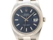 2023年6月正規品 ROLEX ロレックス 腕時計 デイトジャスト41 126334 ブルー文字盤 K18ホワイトゴールド／ステンレス オイスターブレスレット 自動巻【472】SJ