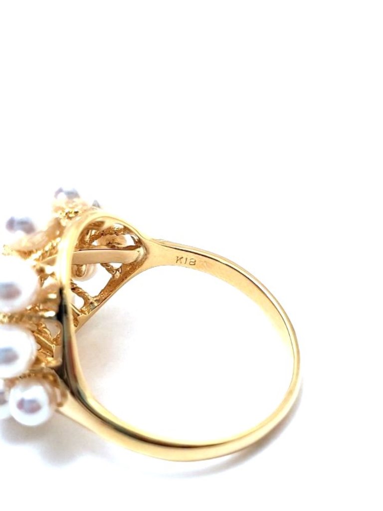 ノンブランドジュエリー ノーブランド デザインリング 指輪 リング K18 パール 真珠 13．5号 4.4g【472】HFの購入なら「質」の