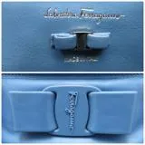 Salvatore Ferragamo フェラガモ　ガンチーニ トートバッグ　ネイビー/ブラック　キャンバス/レザー　EE-21 0883　2148103717154【437】