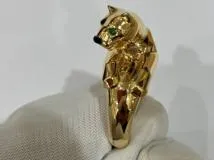Cartier　カルティエ　パンサー 　リング　K18イエローゴールド　　オニキス/エメラルド　 約12.8ｇ　12号【430】2147400266327