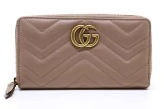 GUCCI グッチ サイフ・小物 ラウンド長財布 GGマーモント ダスティ