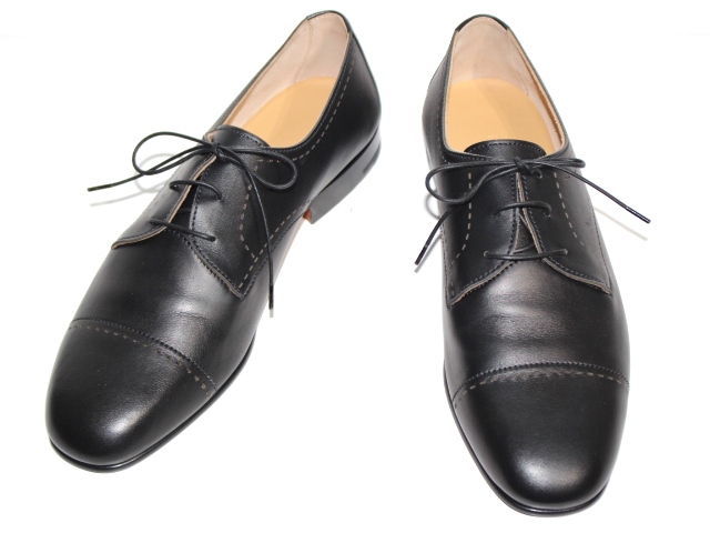HERMES エルメス 革靴 ダービーアンセルム メンズ41 約26cm カーフ ブラック (2147300268667) 【200】の購入