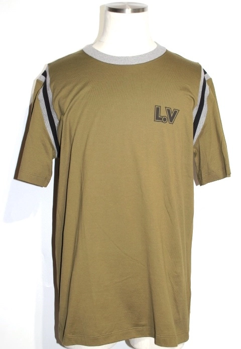 LOUIS VUITTON ルイ・ヴィトン Tシャツ メンズL カーキ コットン 【200 ...