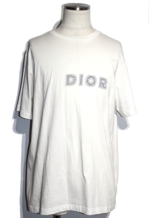 Dior ディオール Tシャツ メンズXL ロゴ ホワイト コットン 923J611A0447 【200】