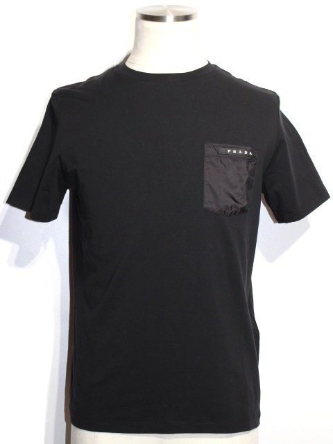 PRADA プラダ Tシャツ メンズS ブラック コットン SJN250