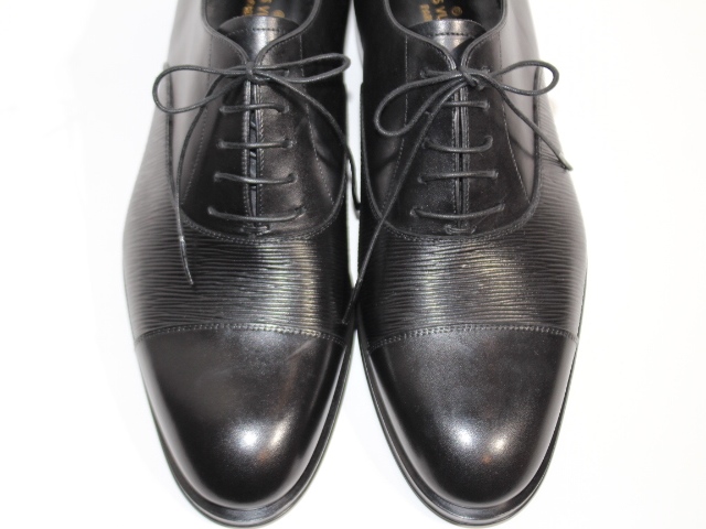 極美品 ルイヴィトン LOUIS VUITTON シューズ レザーシューズ ビジネスシューズ メダリオン キルト 革靴 メンズ 8 1/2M(27cm相当) ブラック