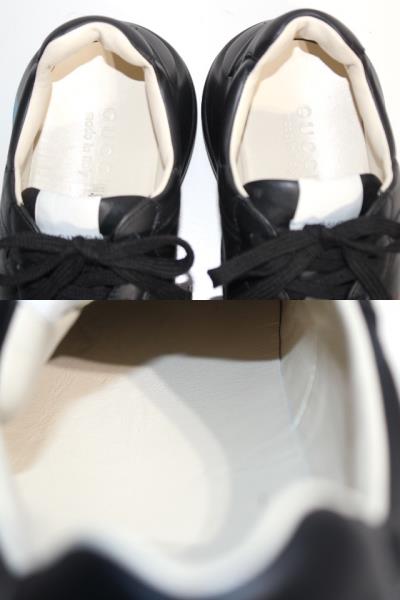 GUCCI グッチ スニーカー メンズ7 ブラック レザー 523535