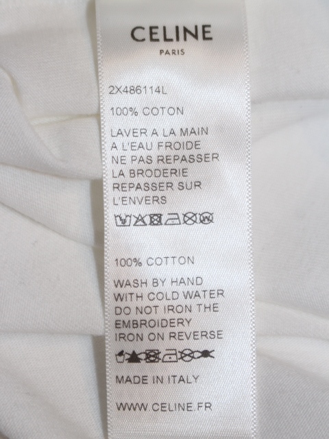 CELINE セリーヌ エンブロイダリーTシャツ メンズS ホワイト CELINE セリーヌ エンブロイダリーTシャツ メンズS ホワイト