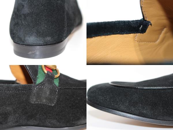 GUCCI   グッチ スエード  ローファー   390313 GUCCI グッチ 革靴 ローファー メンズ7ハーフ ブラック スエード