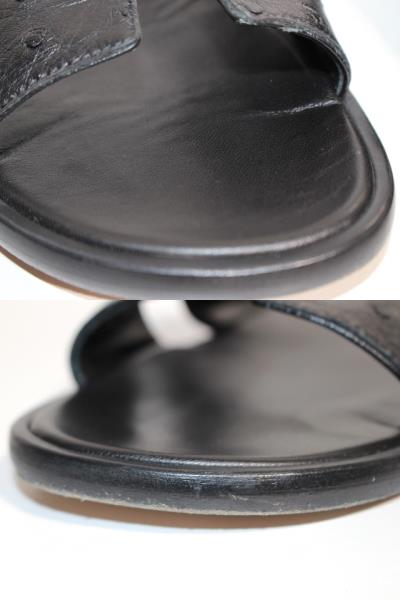 HERMES エルメス サンダル イズミール メンズ41 約26cm ブラック