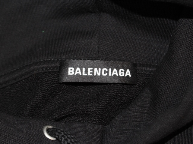BALENCIAGA バレンシアガ パーカー メンズS ブラック コットン
