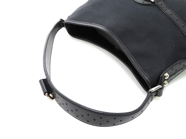 GUCCI グッチ ワンショルダーバッグ キャンバス レザー ブラック