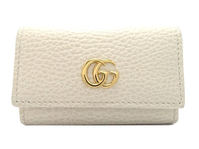 GUCCI グッチ 6連キーケース GGマーモント アイボリー レザー GUCCI グッチ 6連キーケース GGマーモント アイボリー レザー