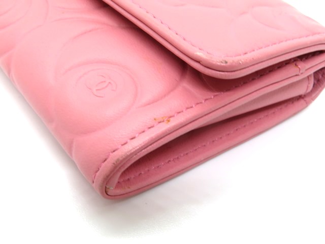 CHANEL シャネル カードケース カメリア ピンク ラムスキン CHANEL シャネル カードケース カメリア ピンク ラムスキン