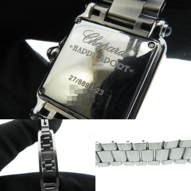 CHOPARD ショパール　ハッピースポーツ スクエアミニ　27/8893-23　ホワイト5Pムーヴィングダイヤ文字盤　SS　ステンレス　クオーツ　 レディースウォッチ　時計【460】