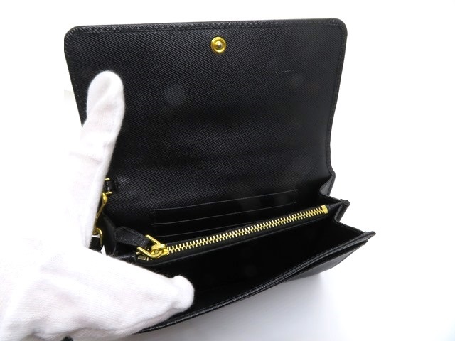美品　プラダ 折り財布 クロコ型押し ワニ革 サフィアーノレザー ブラック 楽天市場】プラダ クロコ サフィアーノの通販