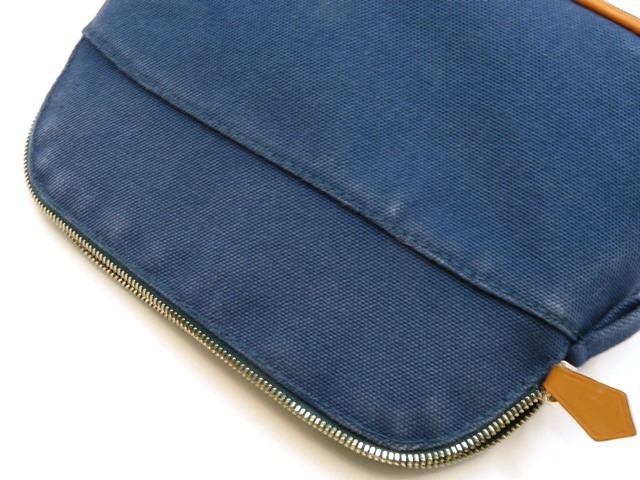 HERMES エルメス ボリードポーチ キャンバス ブルー 【474】 の購入