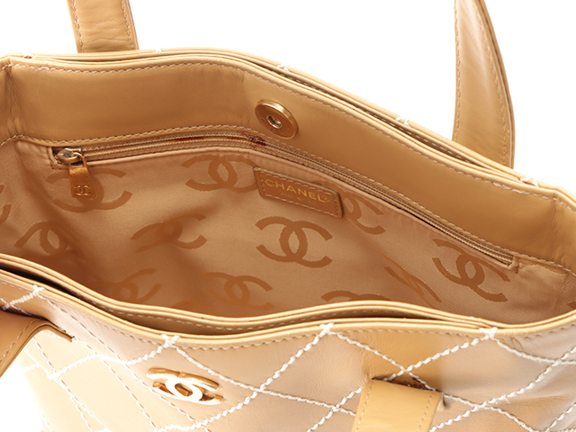 CHANEL シャネル ハンドバッグ ワイルドステッチ カーフ