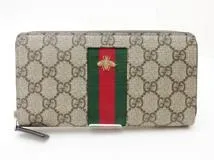 GUCCI グッチ 408831 ラウンド長財布 GGスプリーム・ウェブ ブラウン 【434】 の購入なら「質」の大黒屋（公式）