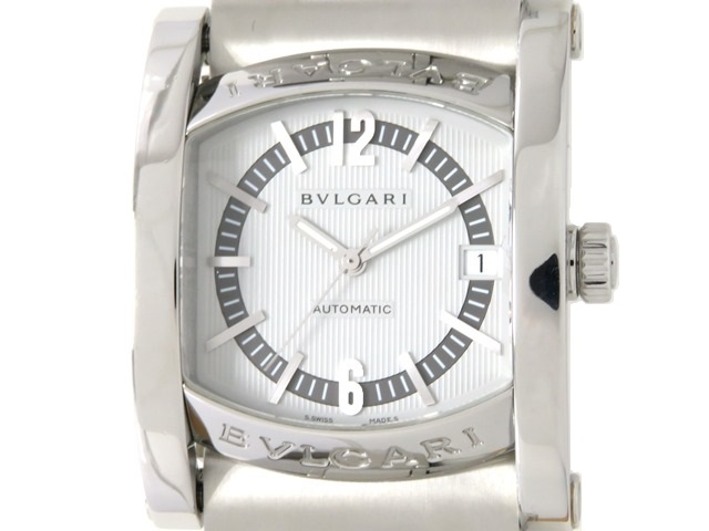 BVLGARI　ブルガリ　アショーマ　メンズ　男性用腕時計　ステンレス　白文字盤　ホワイト　オートマチック　AA44S　【474】