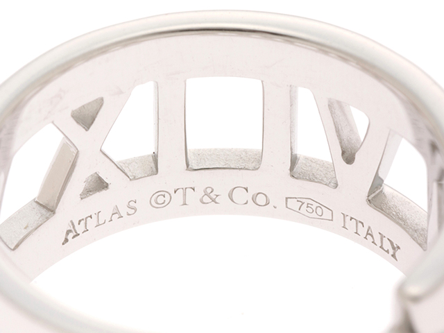 (新品仕上げ済）ティファニー TIFFANY アトラス オープン フルダイヤ リング 指輪 K18 WG × ダイヤモンド 約13.5号 9117